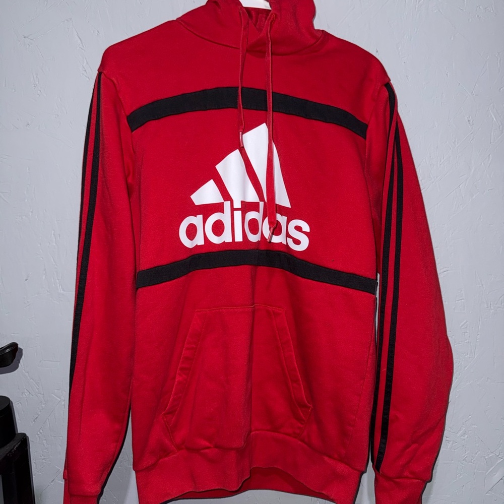 Adidas Red and Black Men's Hoodie